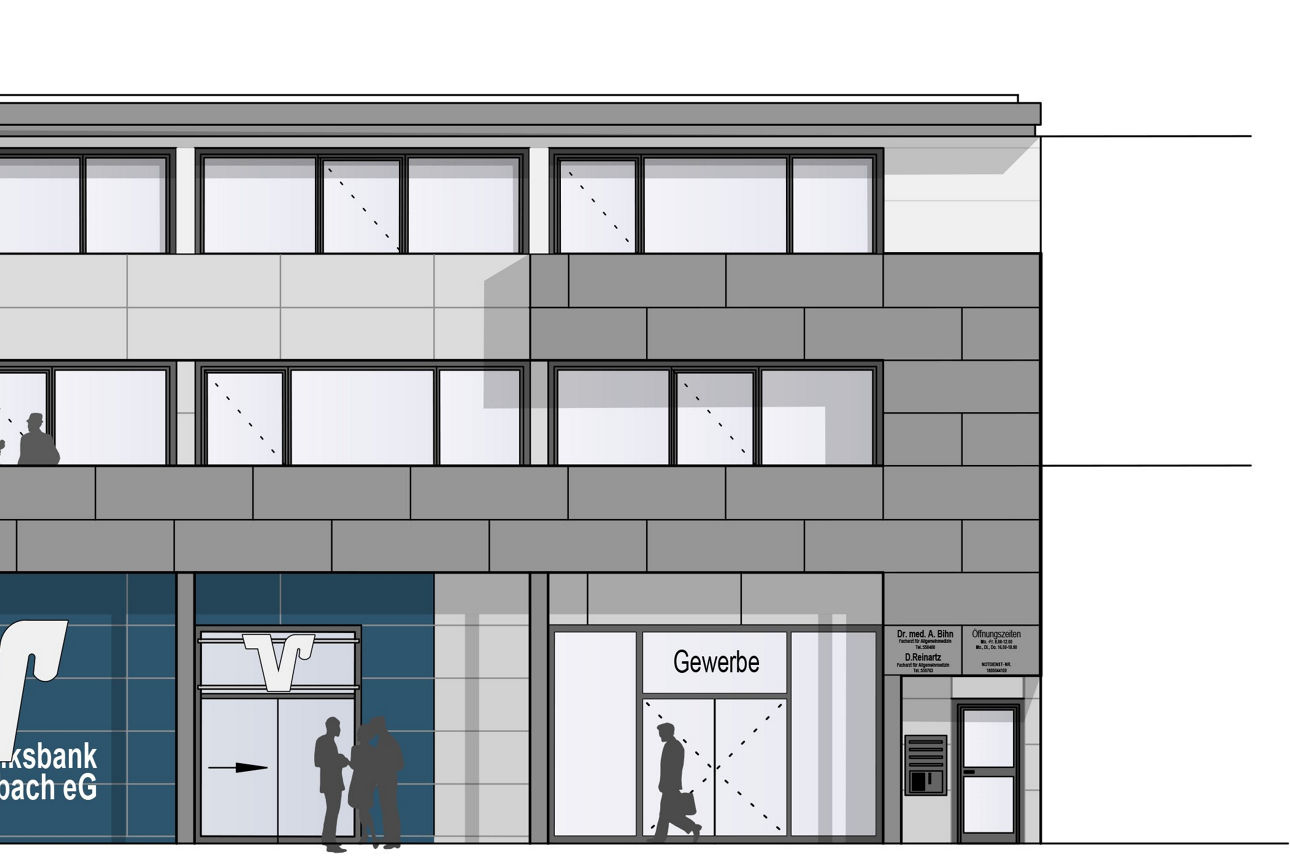 Eine Konzeptgrafik der neuen Filiale Hardt