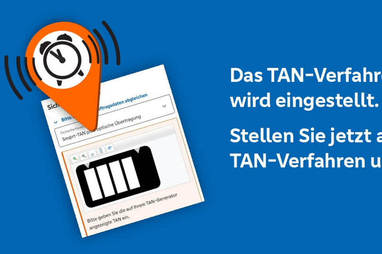 Blaues Informationsfeld mit Text zur Eintellung Smart-TAN optic