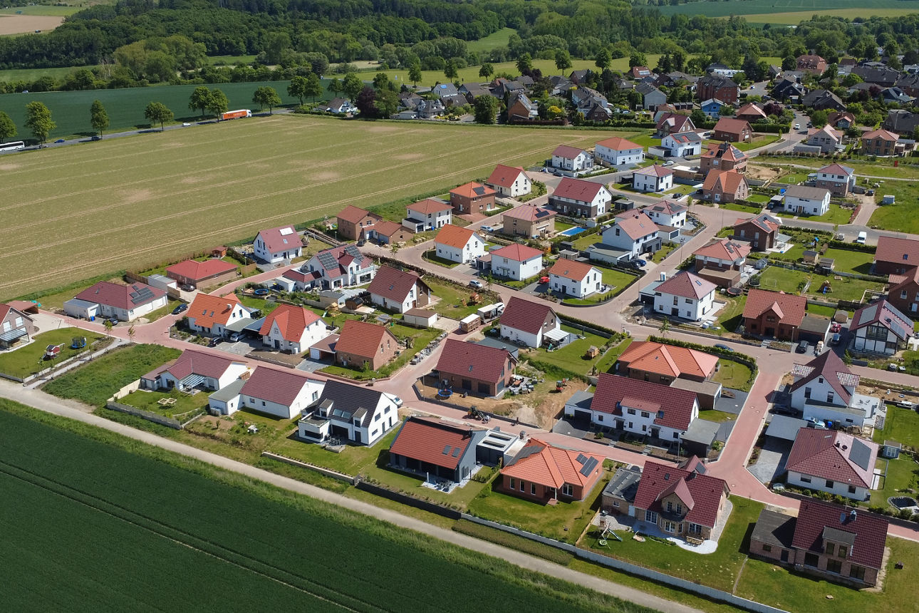 Drohnenaufnahme vom Baugebiet Elze
