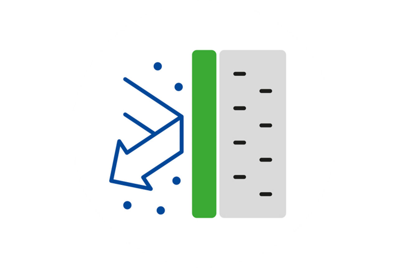 Grafik eines Pfeils, welcher bei eines Hauswand abprallt