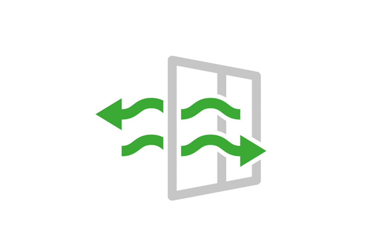 Grafik eines Fensters mit Pfeilen