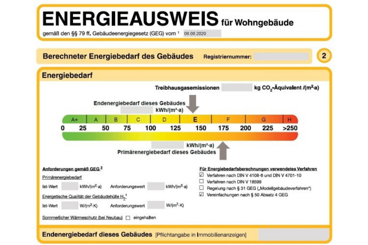 Energieausweis für Wohngebäude