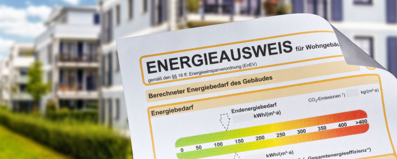 Gebäude mit einem Musterenergieausweis