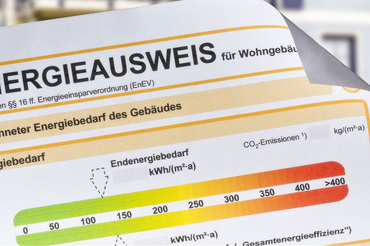 Gebäude mit einem Musterenergieausweis