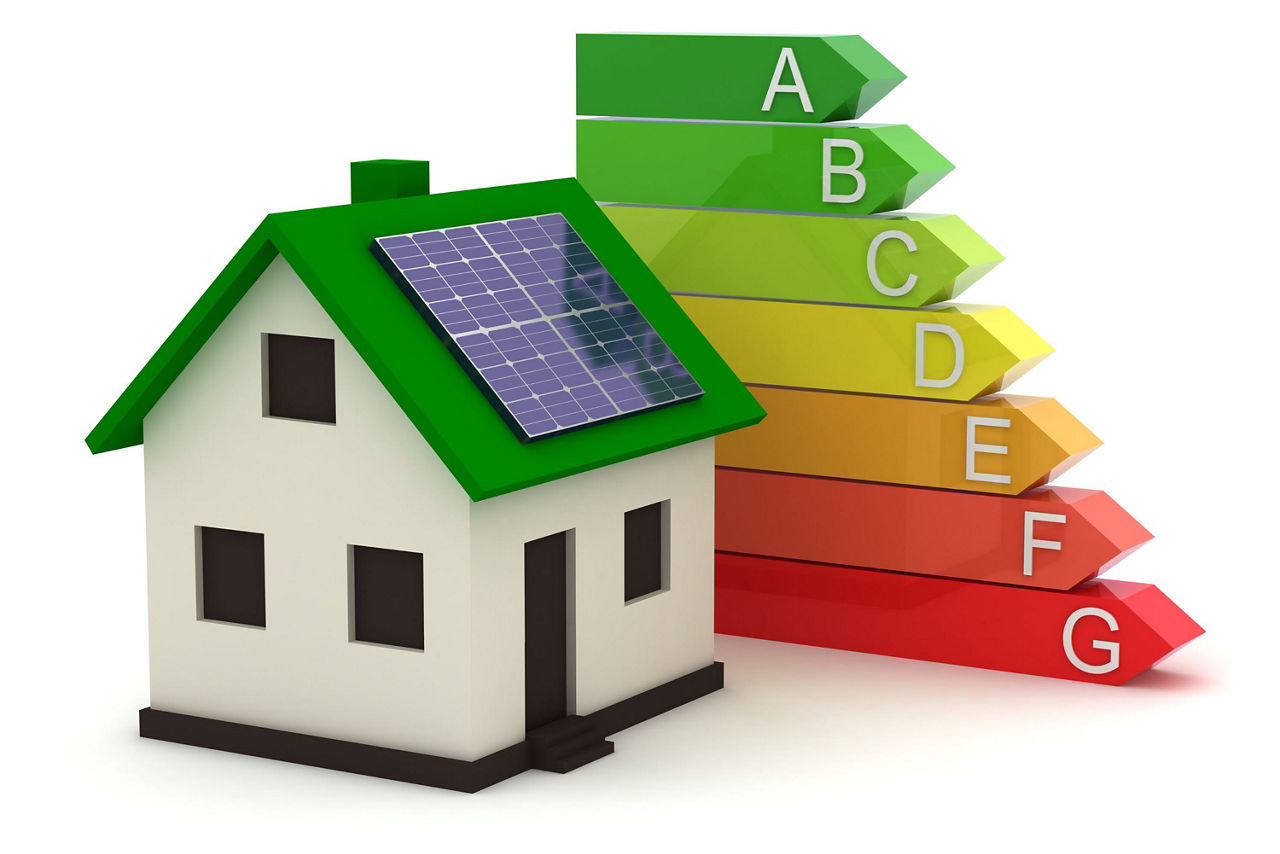 Haus mit Energieklassen