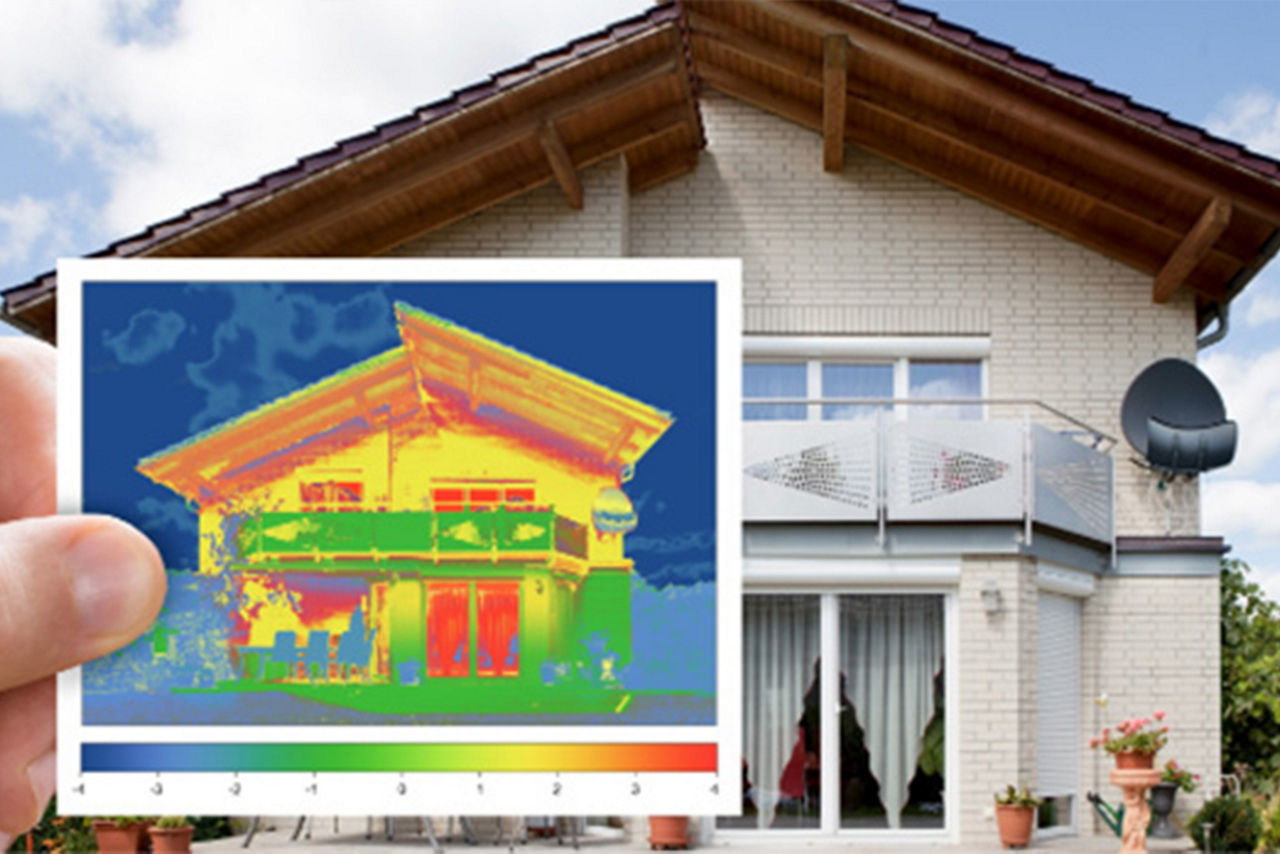 Thermobild eines Hauses Thermobild eines Hauses
