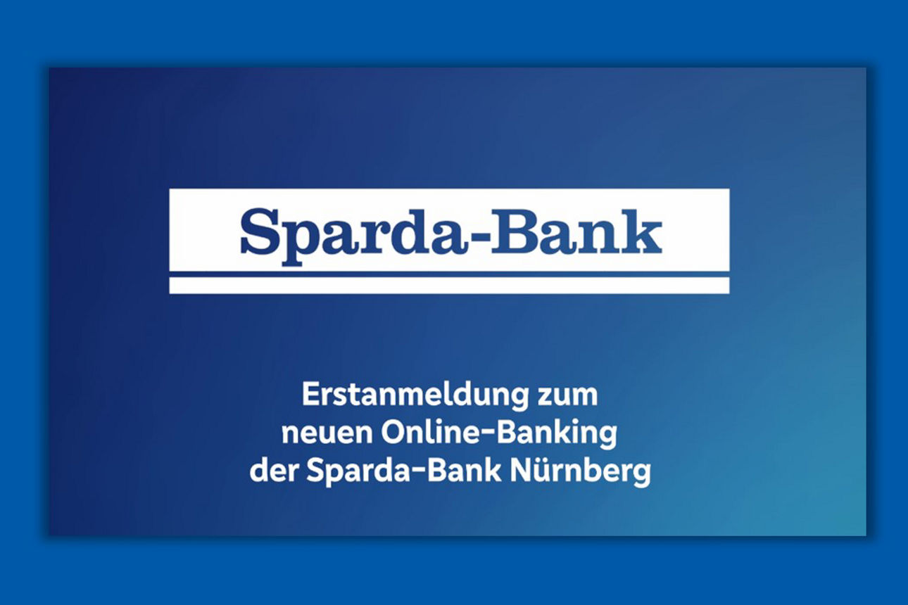 Vorschaubild mit Sparda-Bank Logo und Text "Erstanmeldung zum neuen Online-Banking der Sparda-Bank Nürnberg"