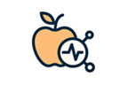 Icon Apfel mit runden Symbol für Hormone