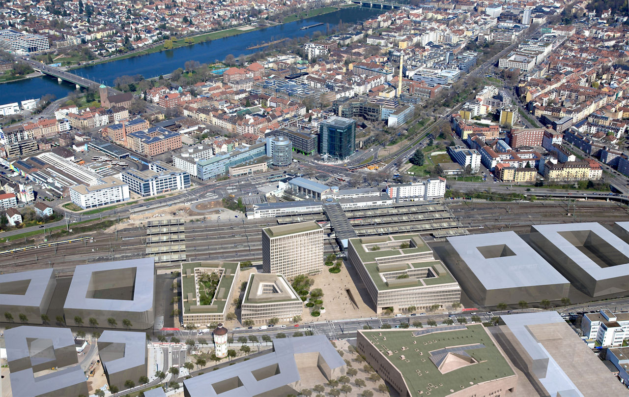 Baustelle Europaplatz von oben
