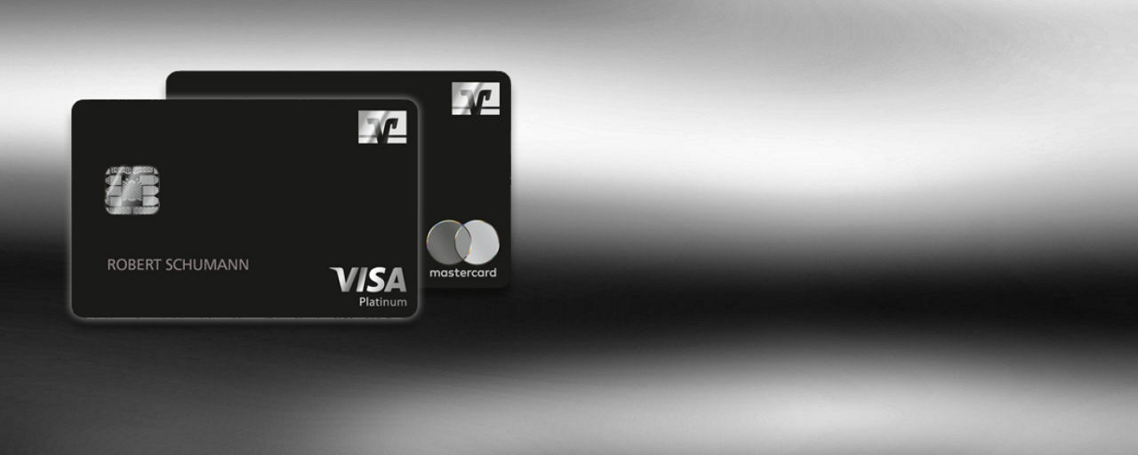 schwarze Kreditkarten-Muster von Visa und Mastercard