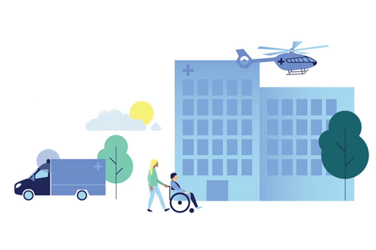 Illustration zum Experten-Symposium "Nachhaltige Transformation im Gesundheitswesen"