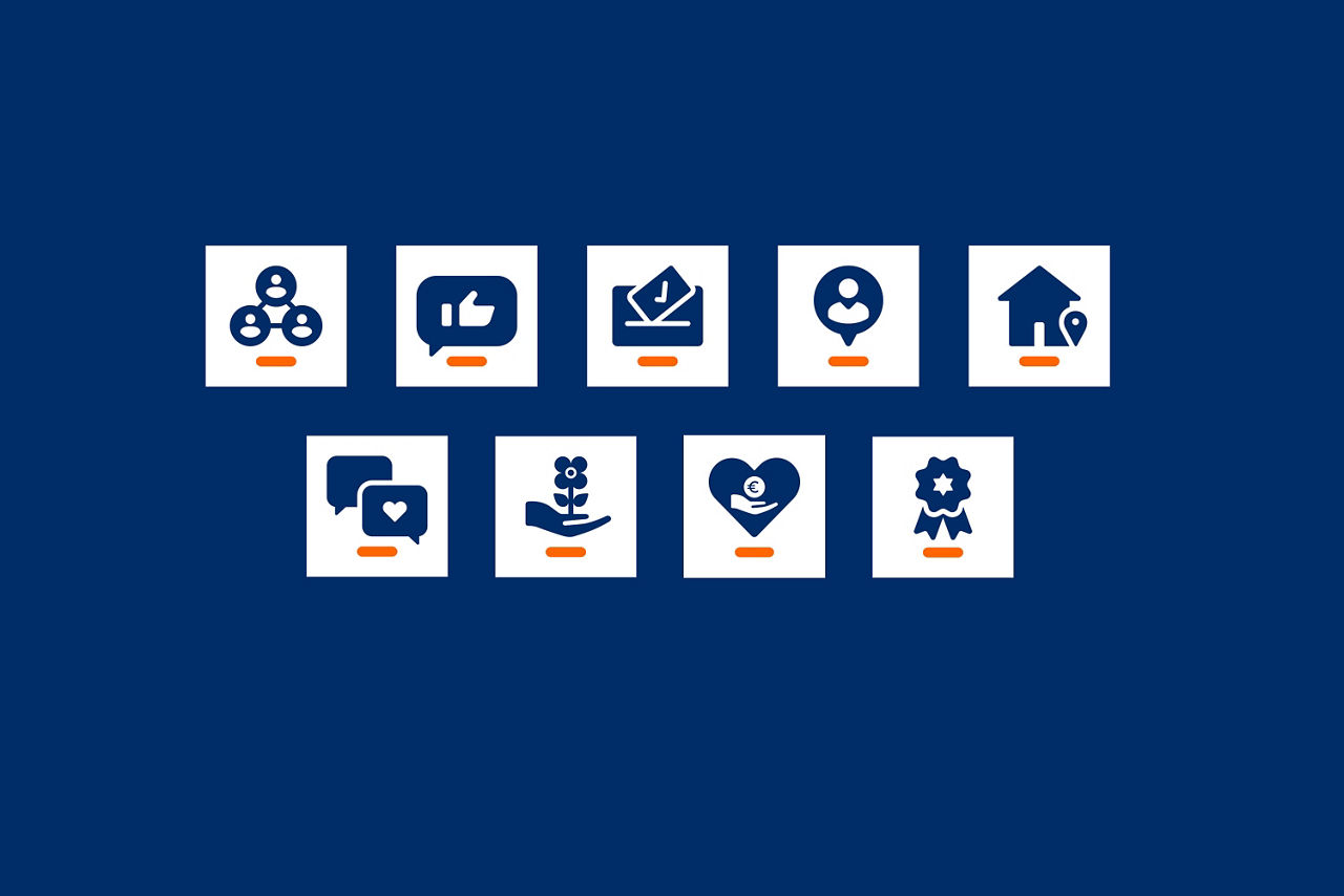 Bild mit den 9 Icons der Förderbilanz