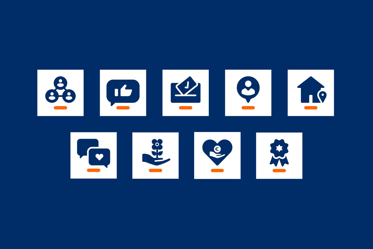 Bild mit den 9 Icons der Förderbilanz