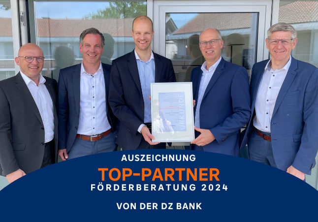 Mitarbeiter der Volksbank erhalten Auszeichung von der DZ Bank