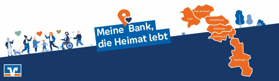 Menschengruppe mit Herzen und Hund 