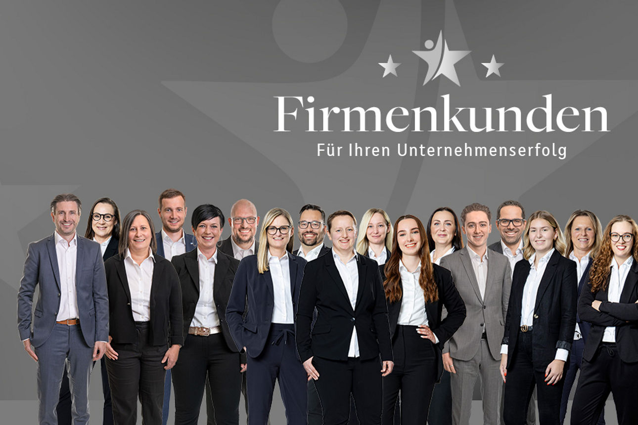 Sie sehen unser Team Firmenkunden