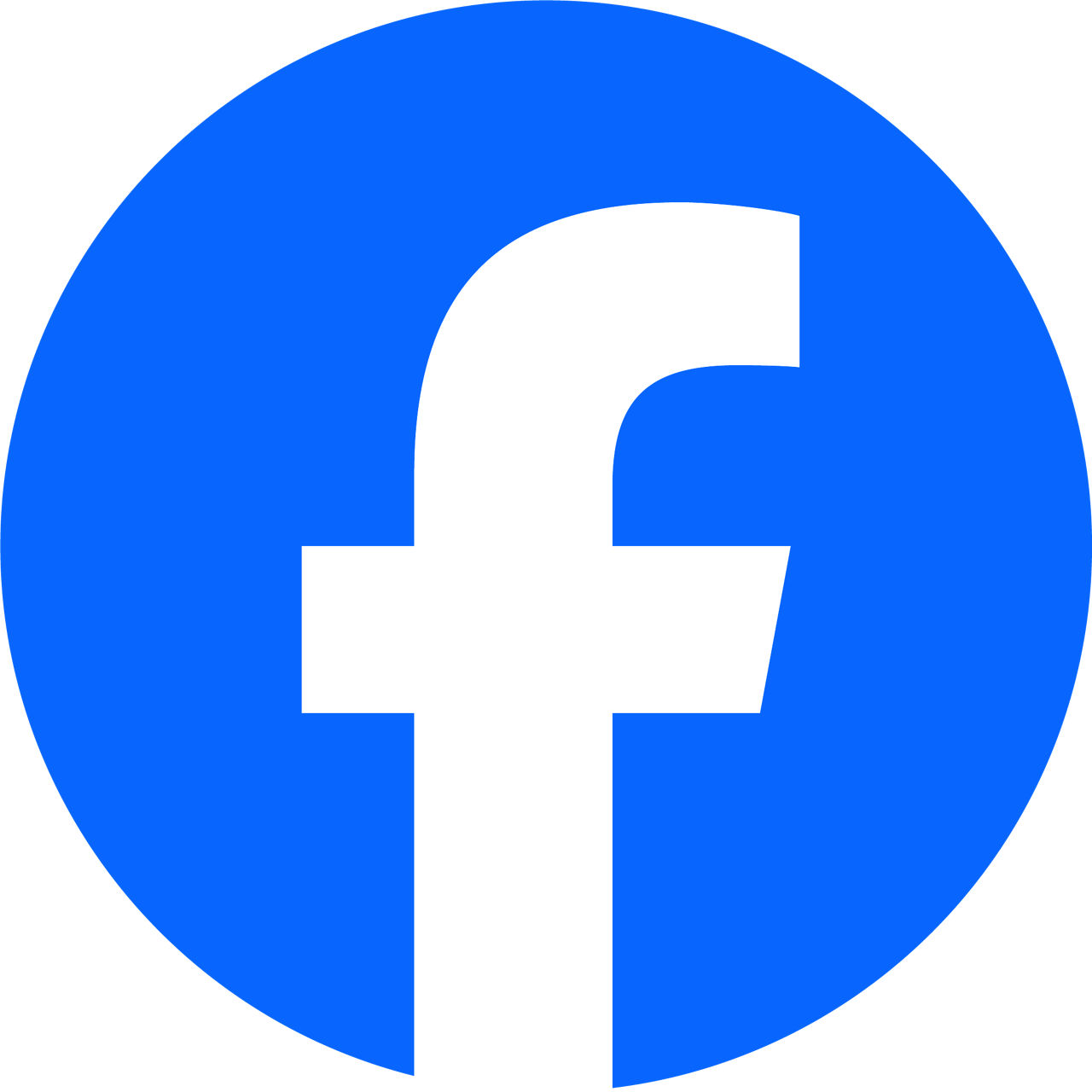Facebook-Logo, ein blauer Kreis mit einem weißen "f" in der Mitte.