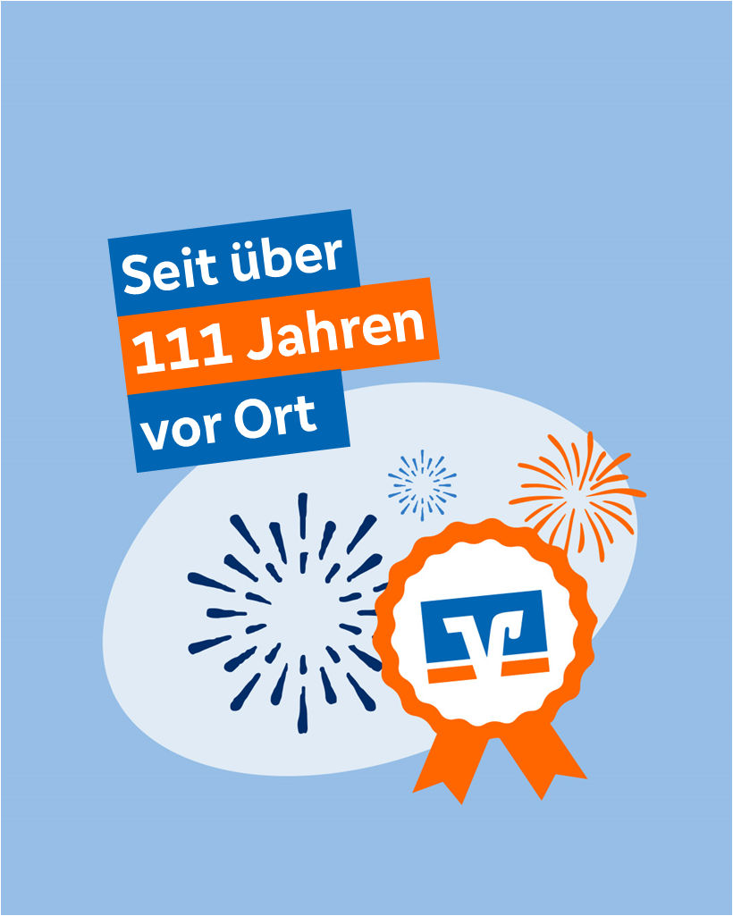 Illustration, die zeigt, wie lange die Bank schon vor Ort ist