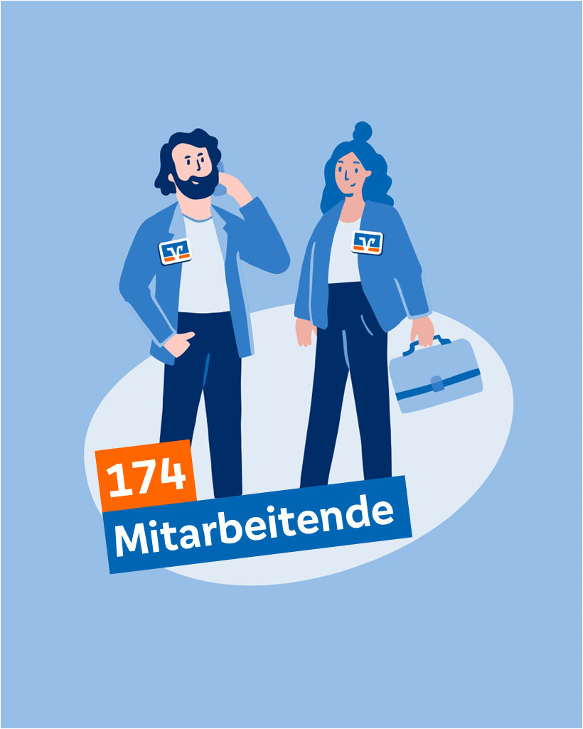 Illustration, die zeigt, wie viele Mitarbeitende es gibt