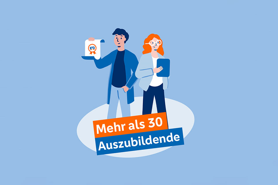 Illustration, die zeigt, wie viele Menschen ausgebildet wurden