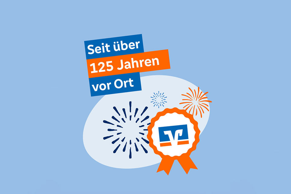 Illustration, die zeigt, wie lange die Bank schon vor Ort ist