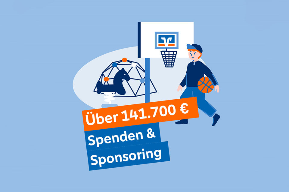 Illustration, die zeigt, welche Summen für Spenden- & Sponsoring-Aktionen zusammengekommen sind