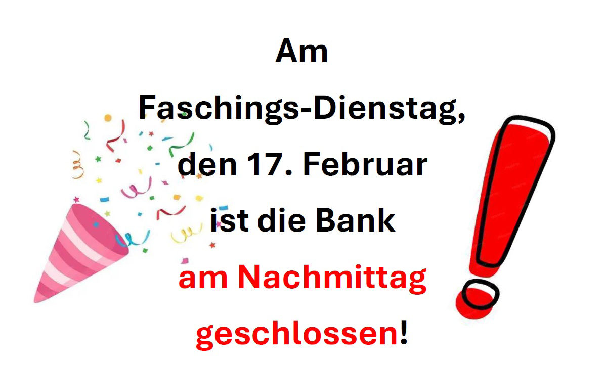 Geänderte Öffnungszeiten