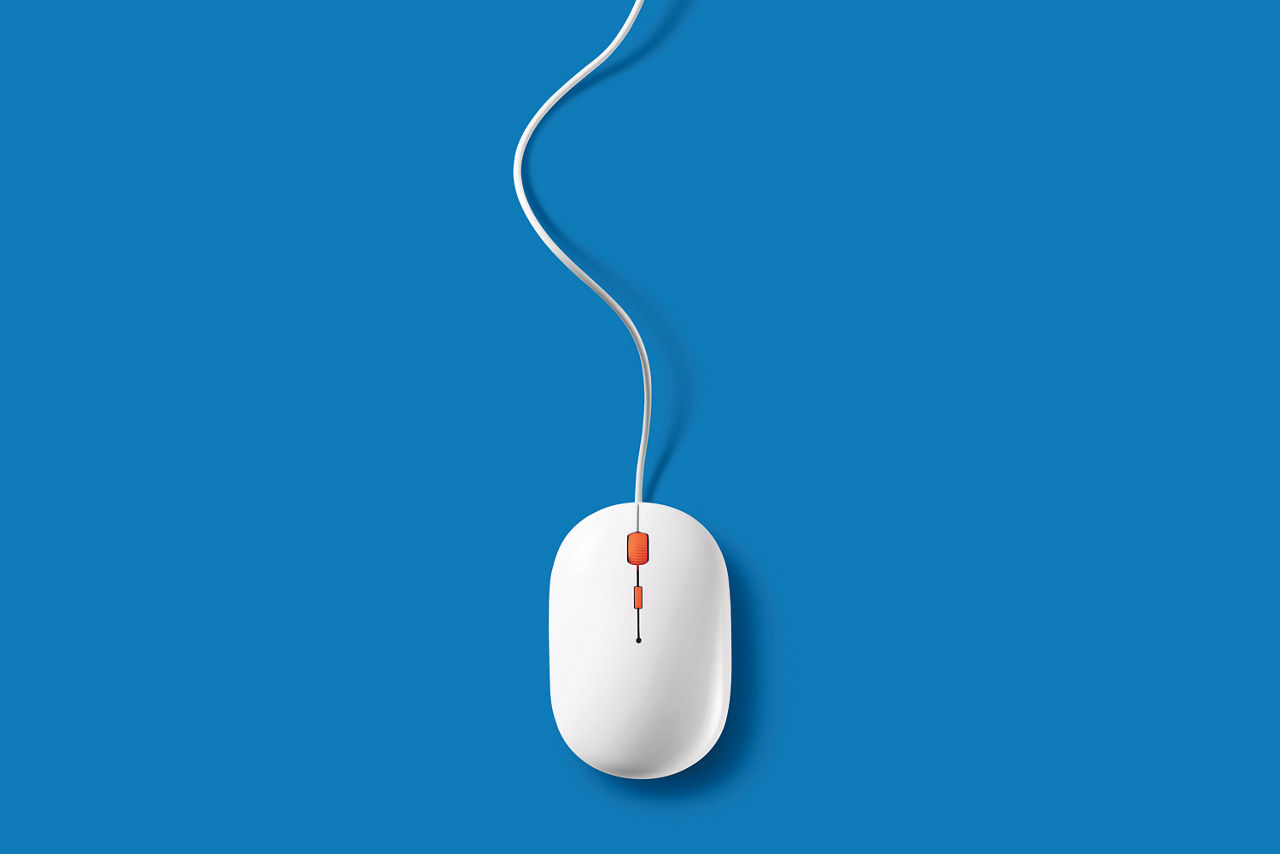 White mouse. Photo with clipping path.