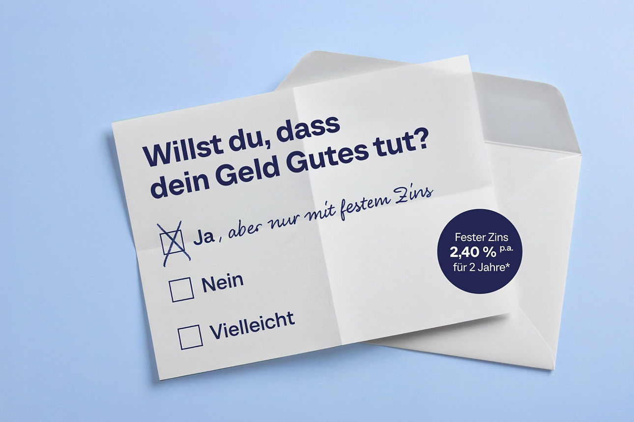 Ein Brief mit Kästchen zum Ankreuzen 