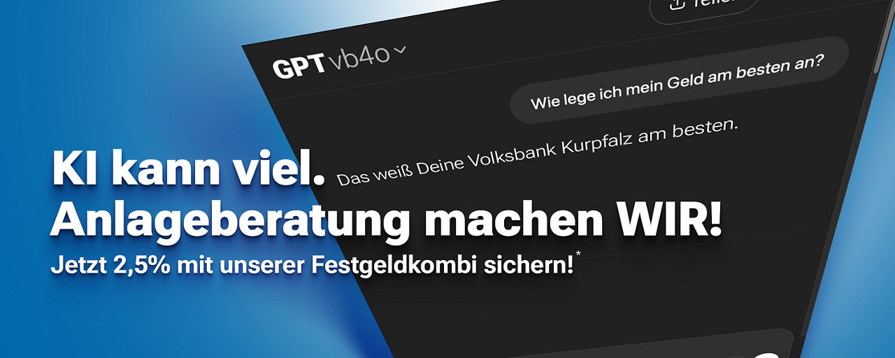 Bild mit einer fiktiven KI im Hintergrund im Vordergrund Text