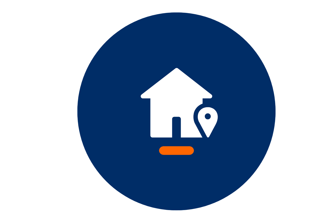 Haus mit Standort-Pin