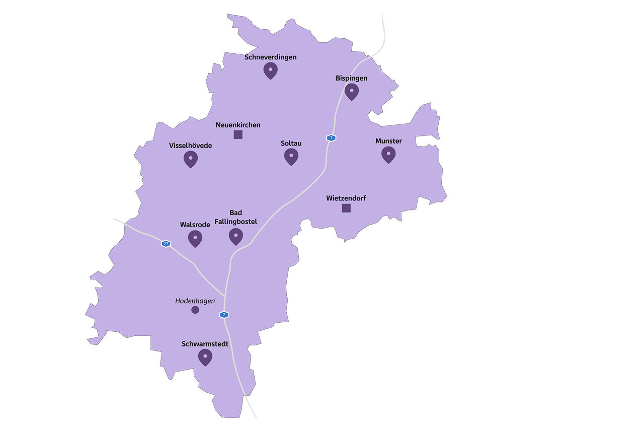 Filialen der VBLH im Landkreis Heidekreis