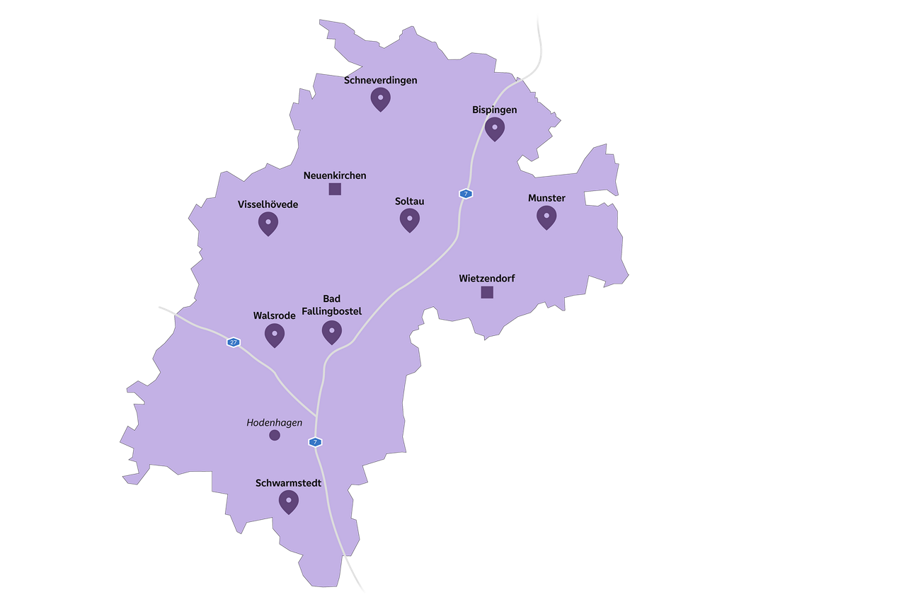 Filialen der VBLH im Landkreis Heidekreis