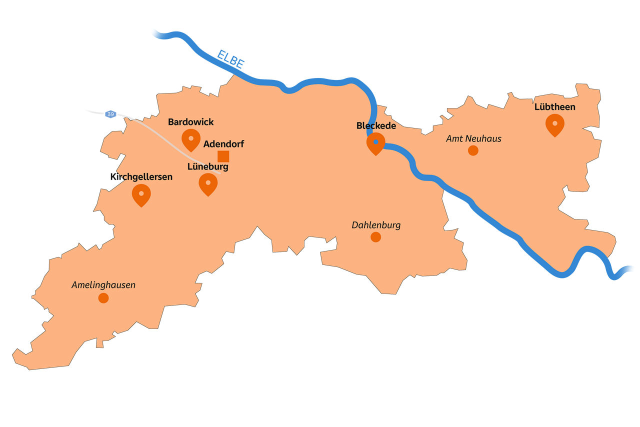 Filialen der VBLH im Landkreis Lüneburg