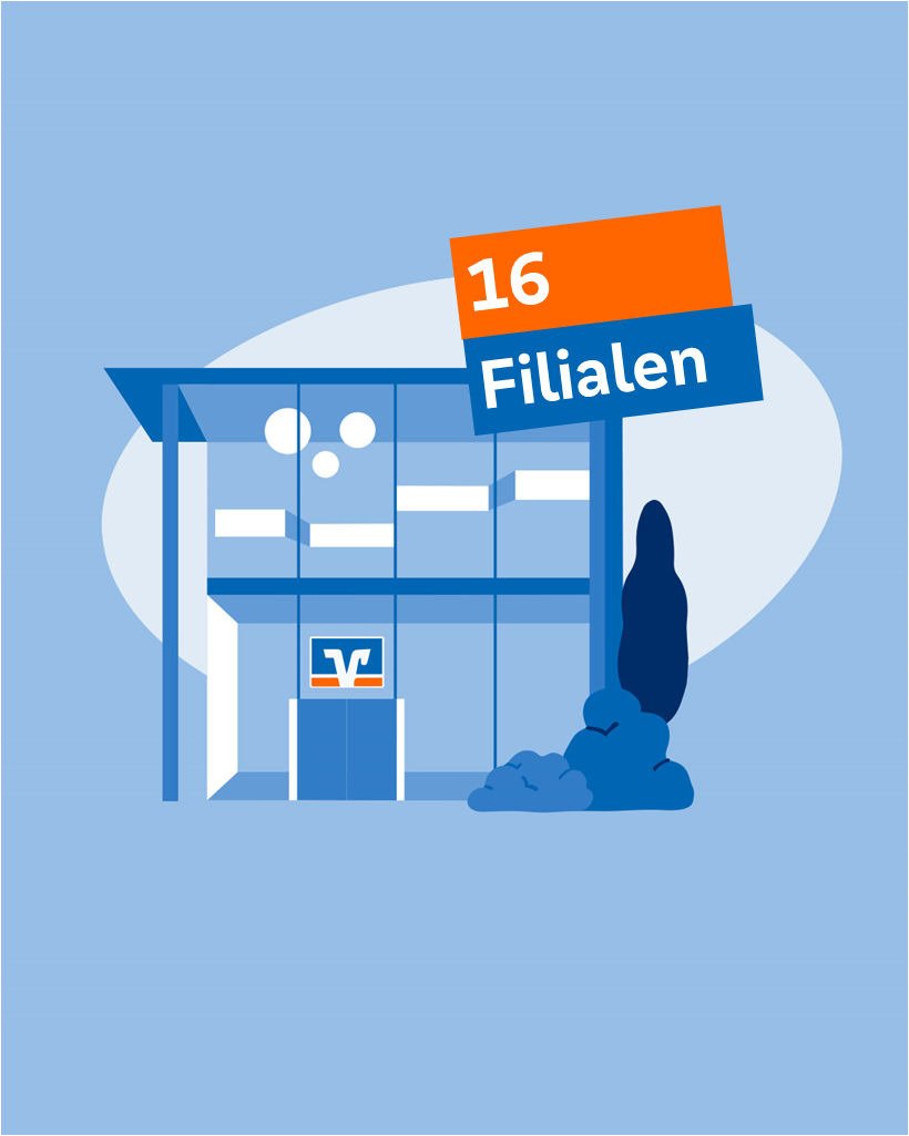 Illustration, die zeigt, wie viele Filialen es gibt