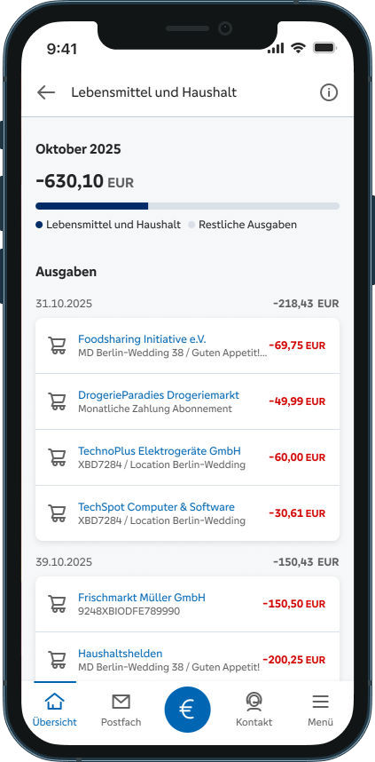 FinanzLotse: kategorisierte Umsätze