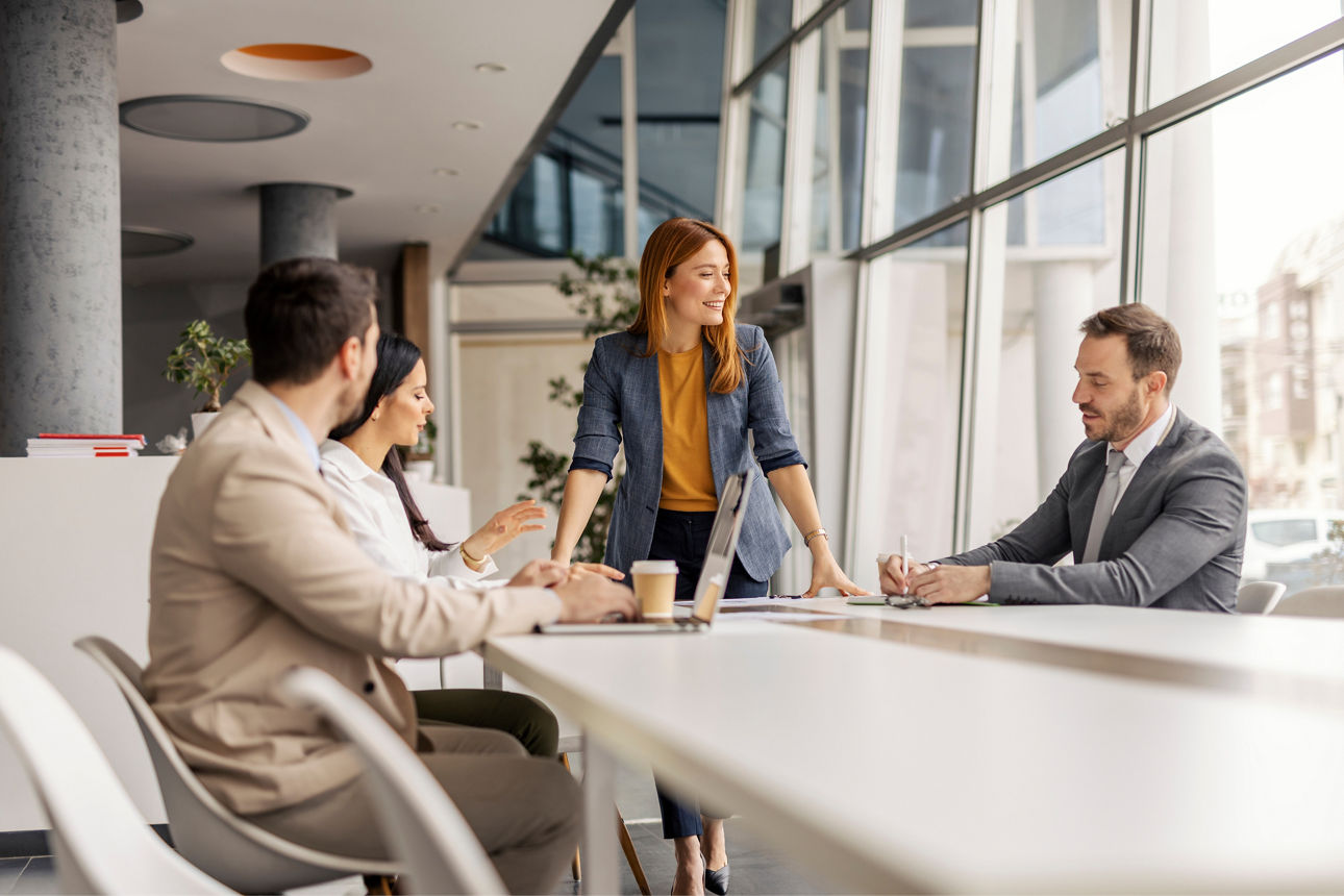 Business Menschen in einer Besprechung.