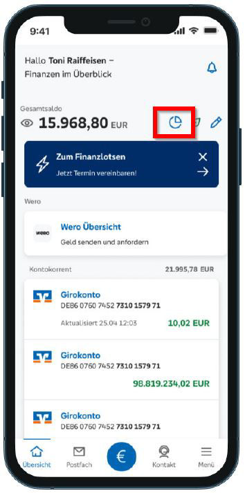 Screenshot VR Banking App