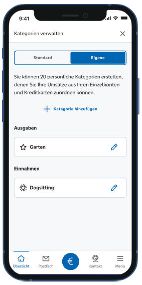 Finanzlotse eigene Kategorien