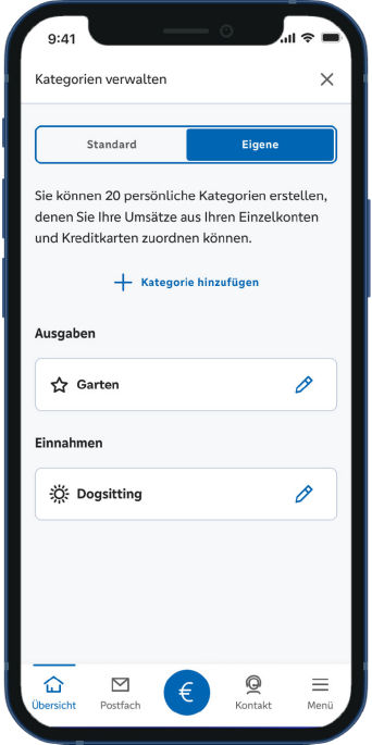 Smartphone mit Anzeige des Finanzlotsen in der VR Banking App