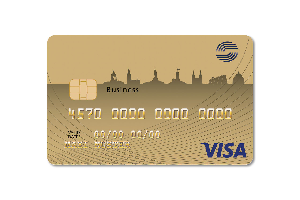 Kartenabbildung der BusinessCard Gold als Visa Karte