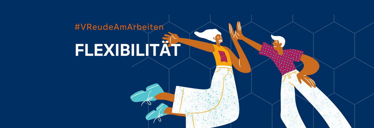 Zwei illustrierte Personen, die High Five machen