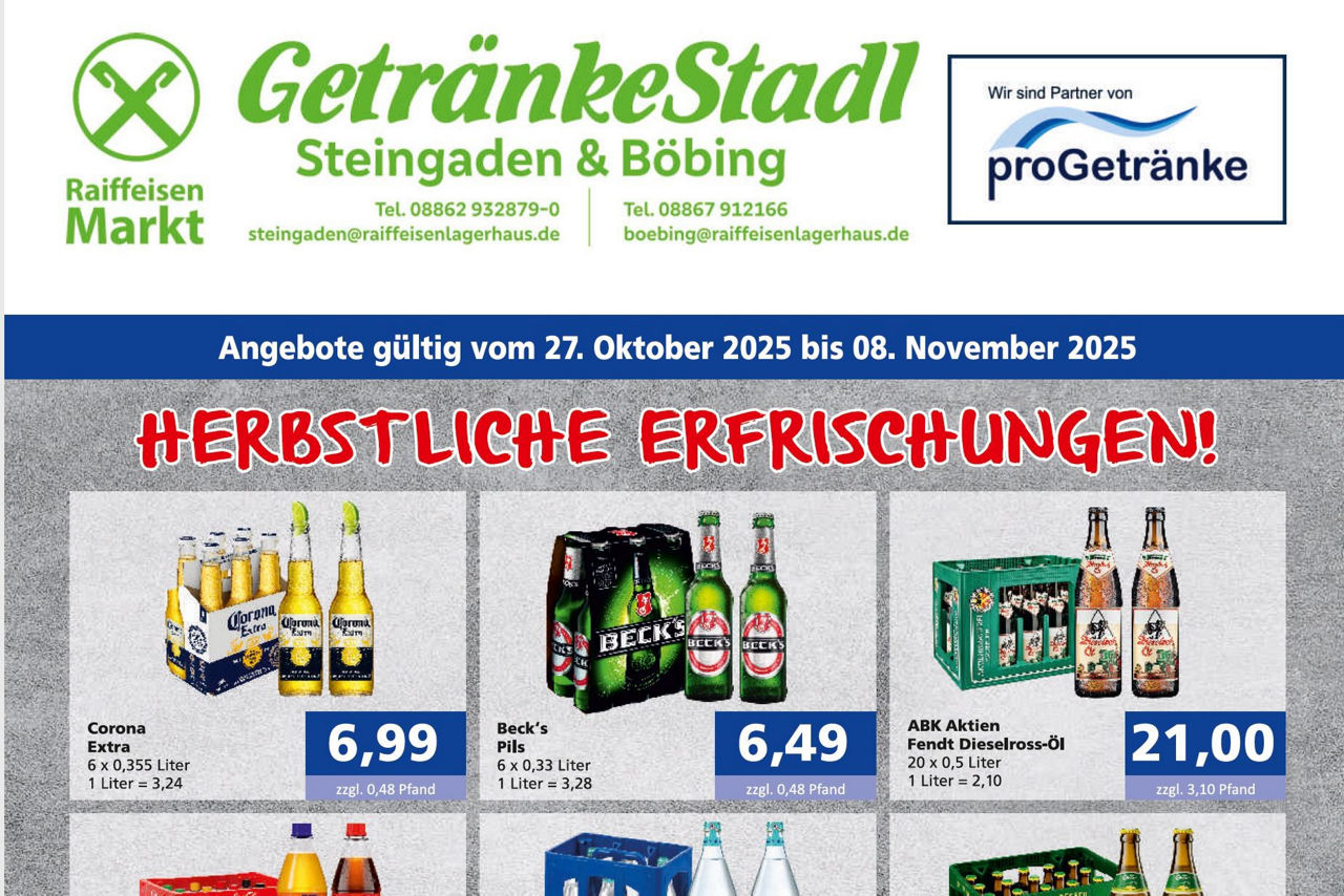 Aktueller Flyer GetränkeStadl