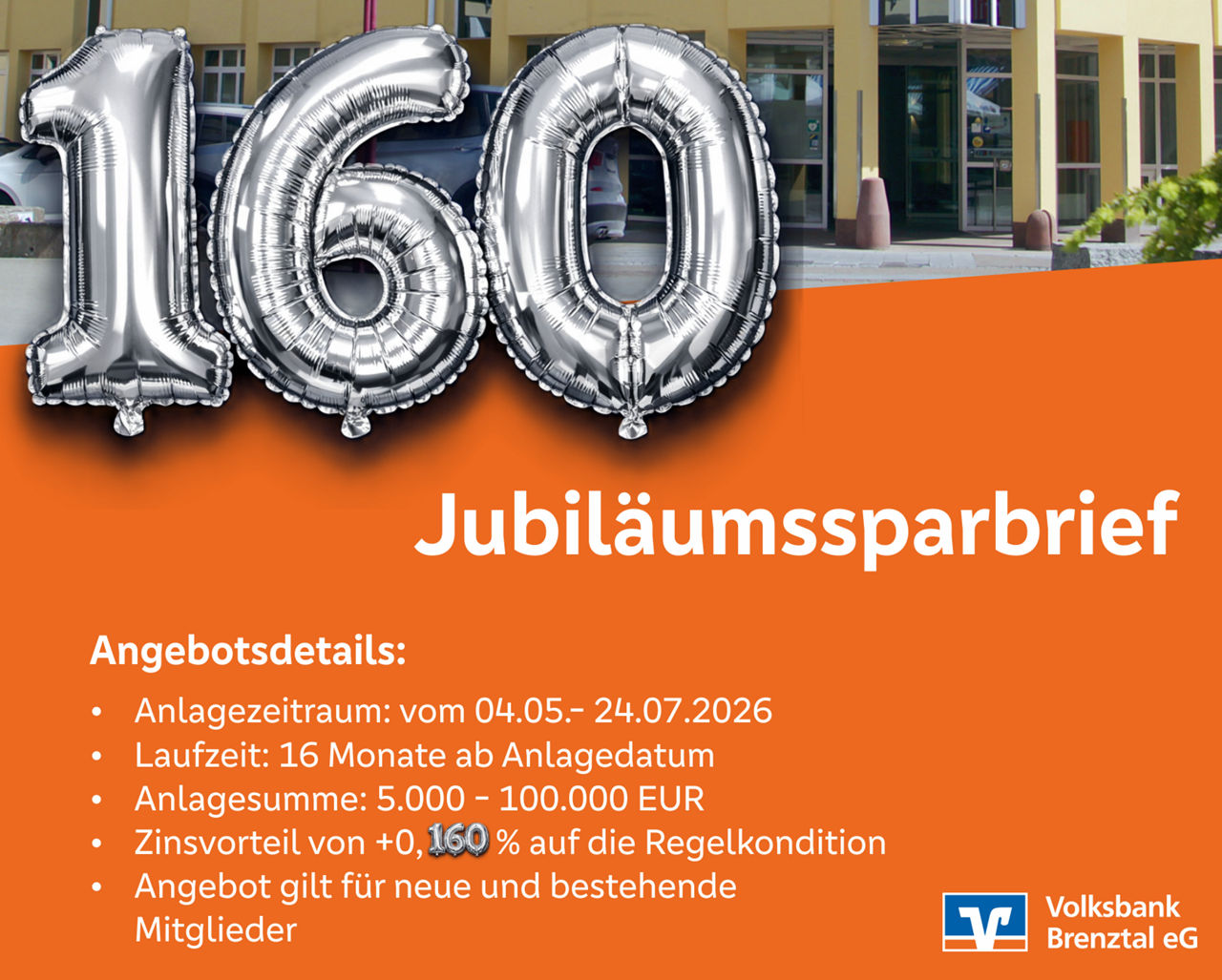 Übersicht der Angebotsdetails vom Jubiläumssparbrief
