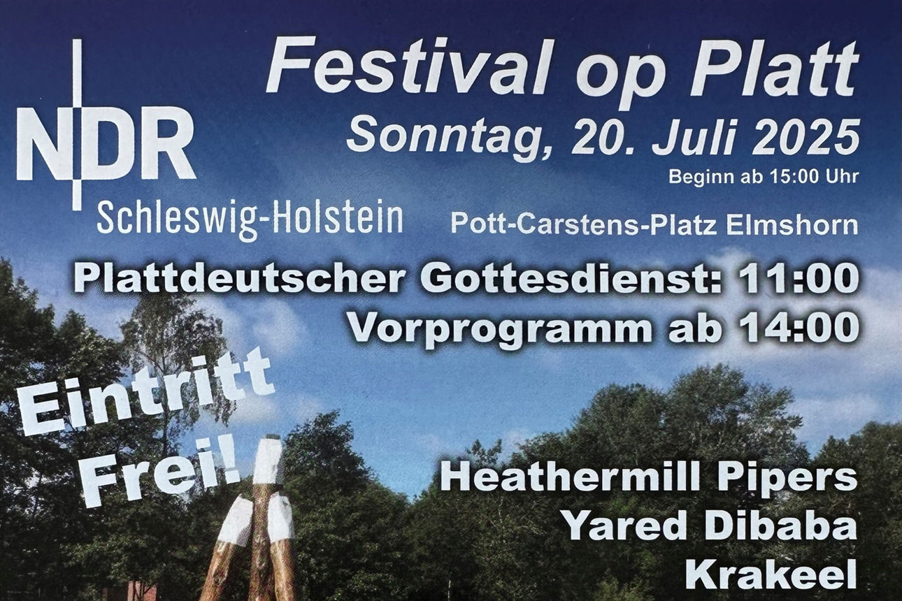 Flyer des „Festival op Platt“ 2025 in Elmshorn