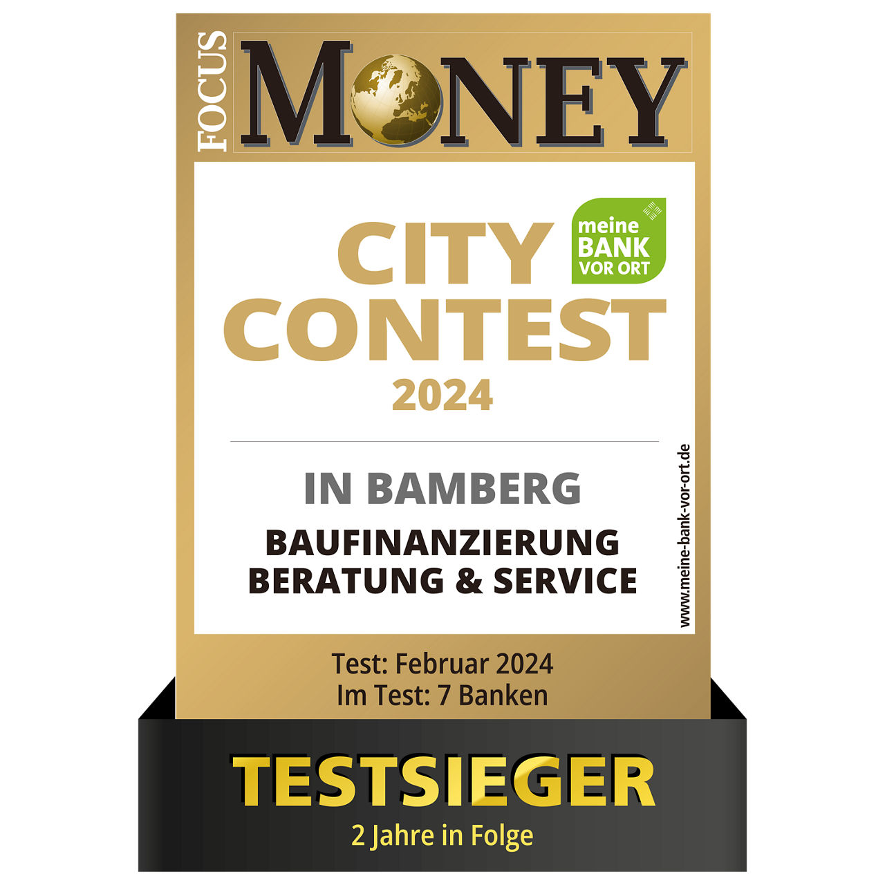 Siegel FOCUS MONEY CityContest Baufinanzierung