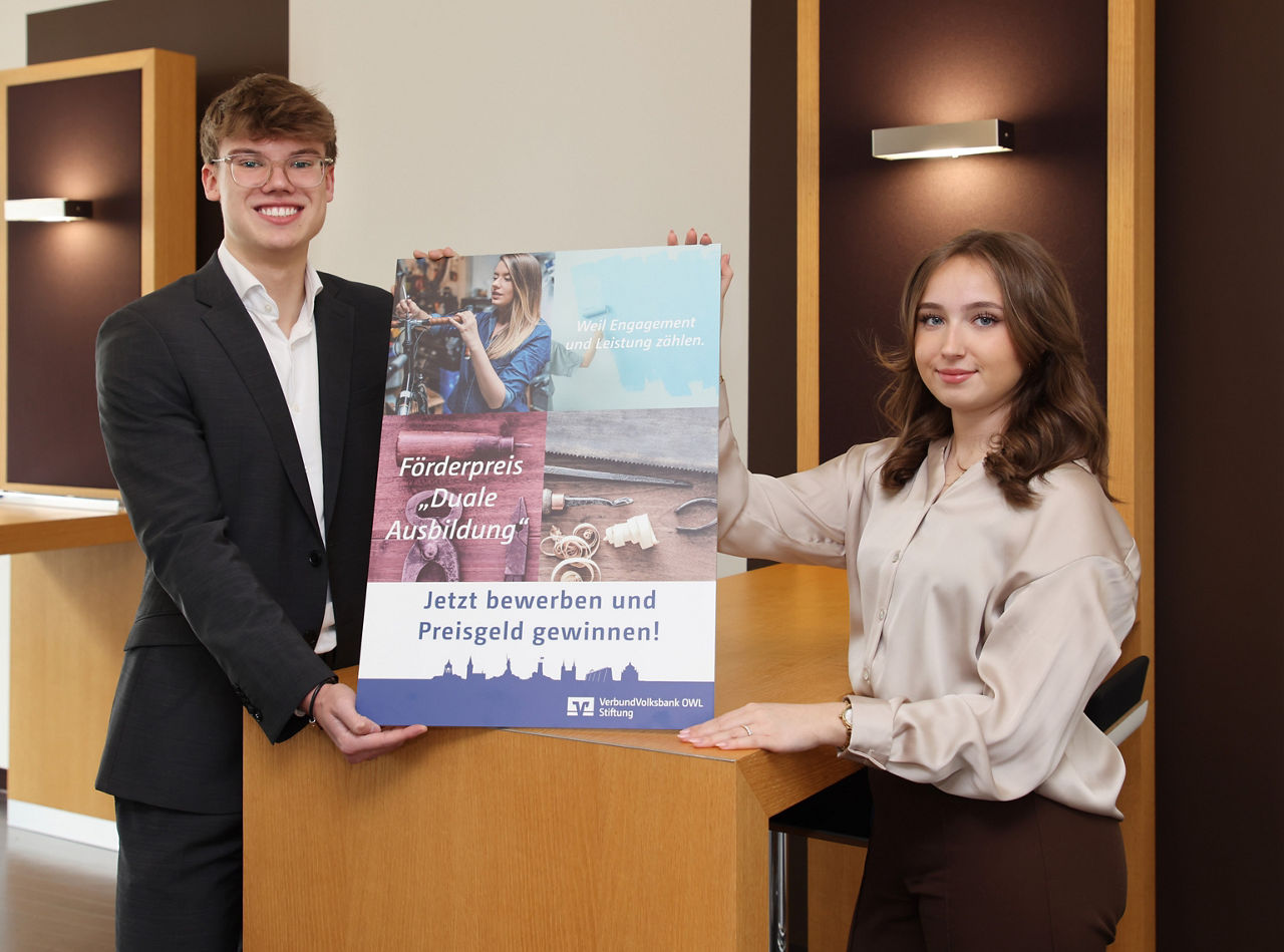 VerbundVolksbank OWL Stiftung vergibt erneut Förderpreis „Duale Ausbildung“