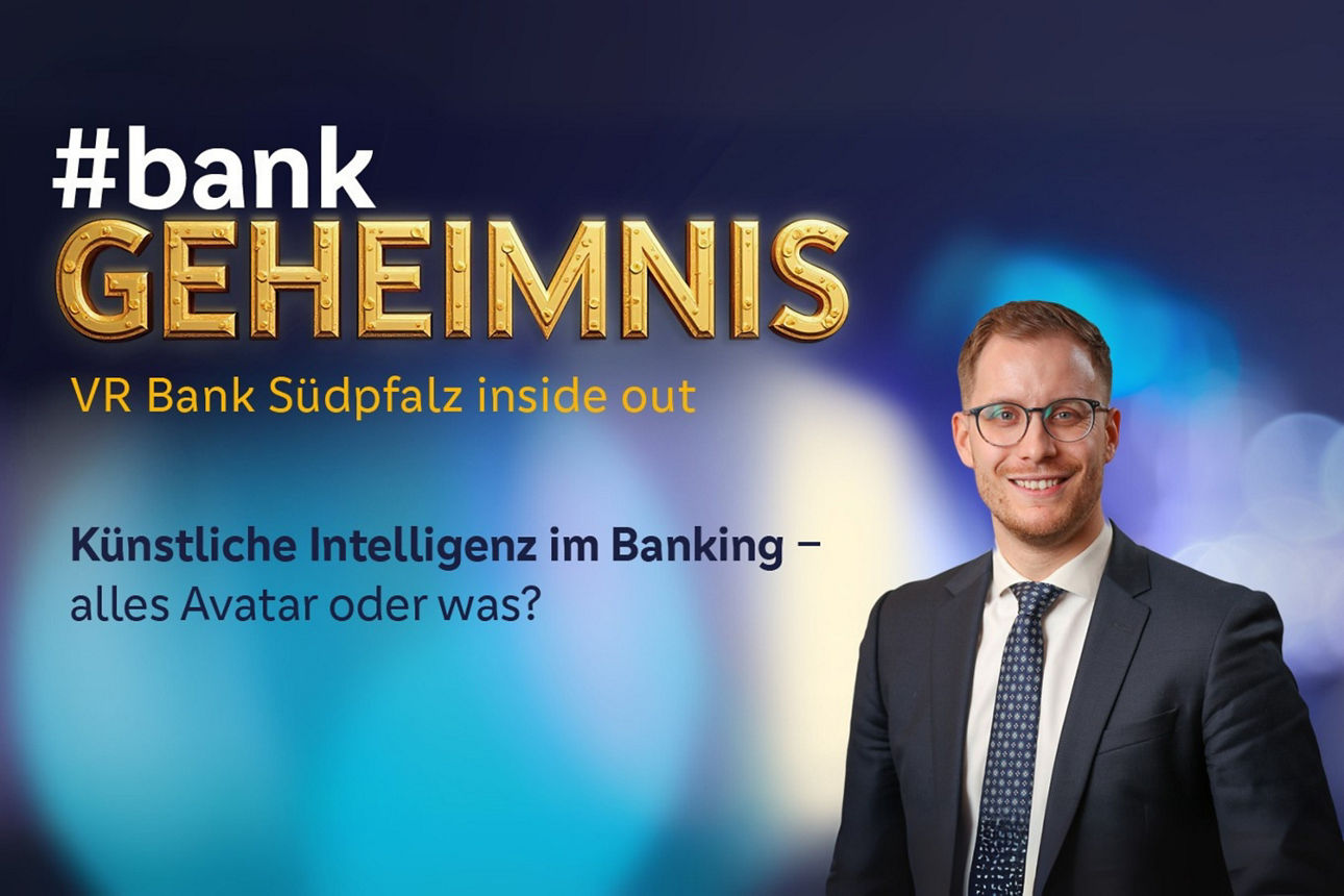 Das Motiv zu unserer Podcastfolge 4 zeigt David Mika zum Thema "Künstliche Intelligenz im Banking"