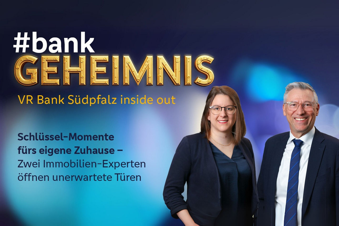 Das Motiv zu unserer Podcastfolge 7 zeigt Thorsten Braun und Patrizia Feldmann zum Thema "Schlüssel-Momente fürs eigene Heim"
