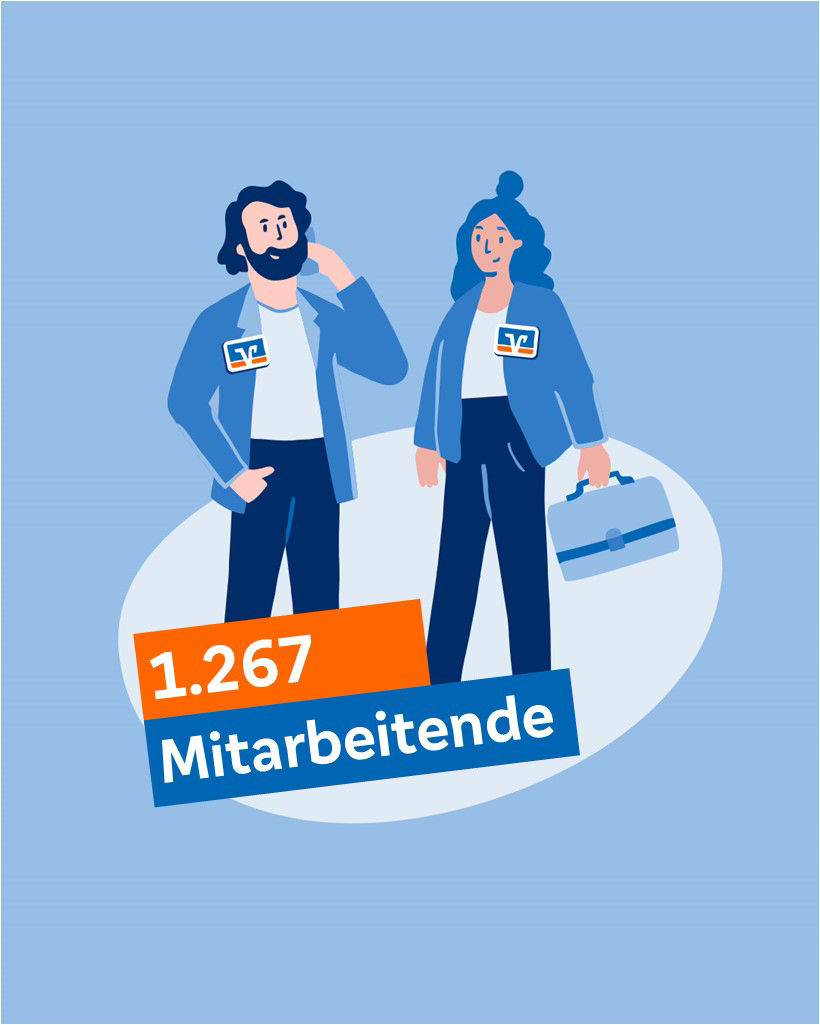 Illustration, die zeigt, wie viele Mitarbeitende es gibt